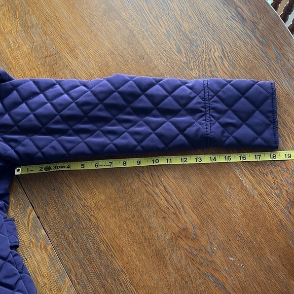 Calvin Klein purple quilted zip up coat size small removable hood collar - Picture 14 of 16